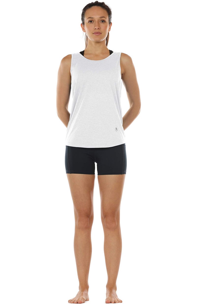 icyzone Workout Tank Tops for Women - Open Back Strappy Athletic Tanks, Yoga Tops, Gym Shirts(Pack of 2) (M, White/Green) - Image 4